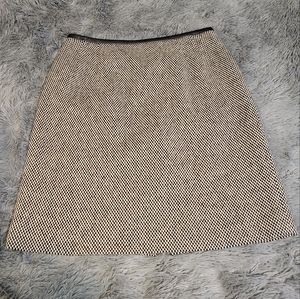 Talbots Wool Blend Skirt. Black & tan checkered print